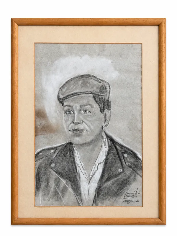 Pencil Portrait, Framed — full view