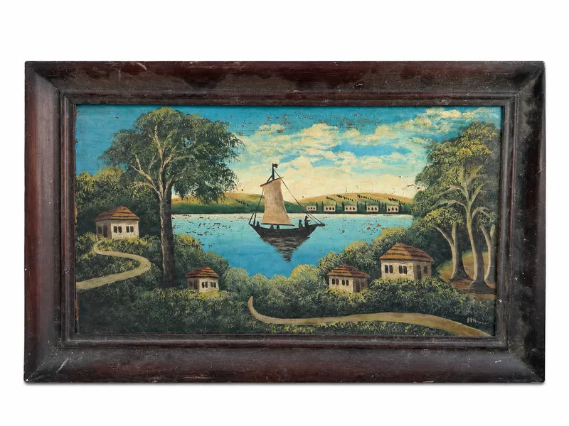 Landscape with Meadow and Boat — full view