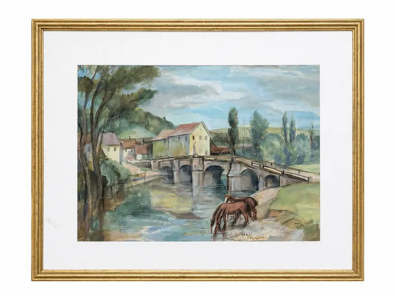 Landscape with Bridge and Horse — full view