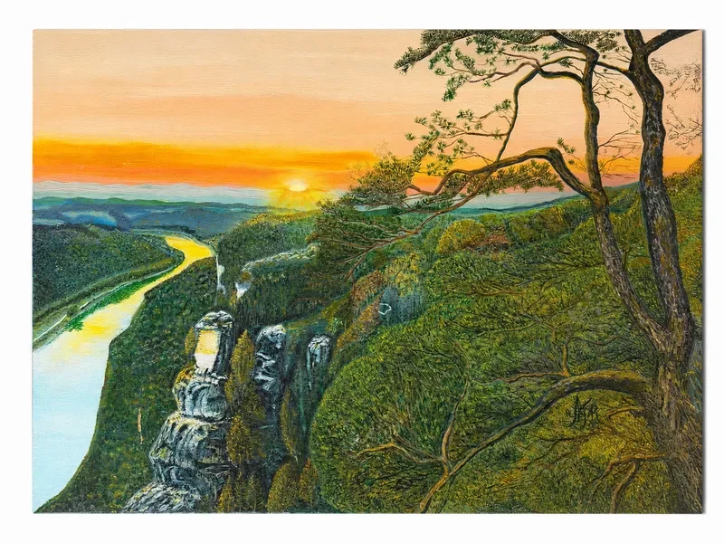 Forest Stillness at Sunset — full view