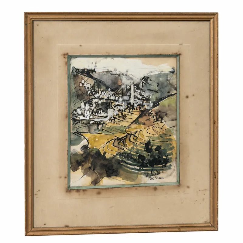 Watercolor Landscape, Framed — full view