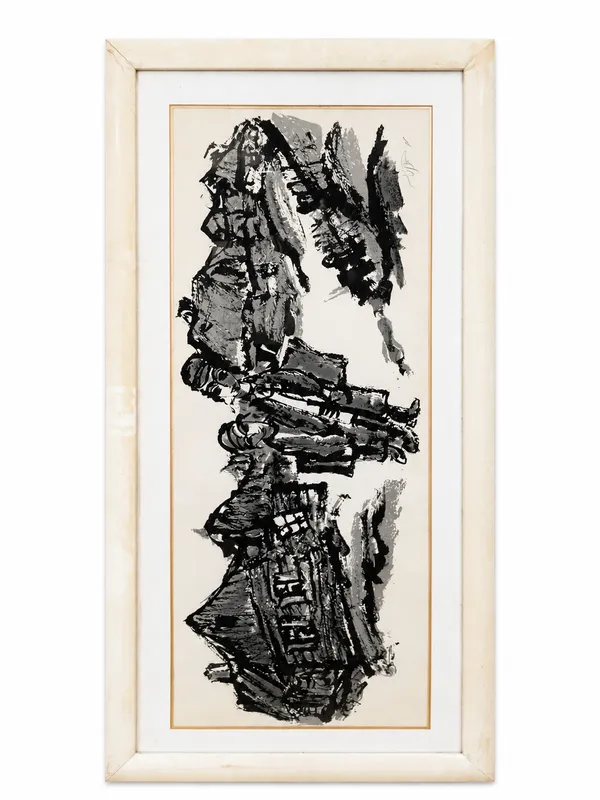 Abstract Ink Composition, Framed — full view